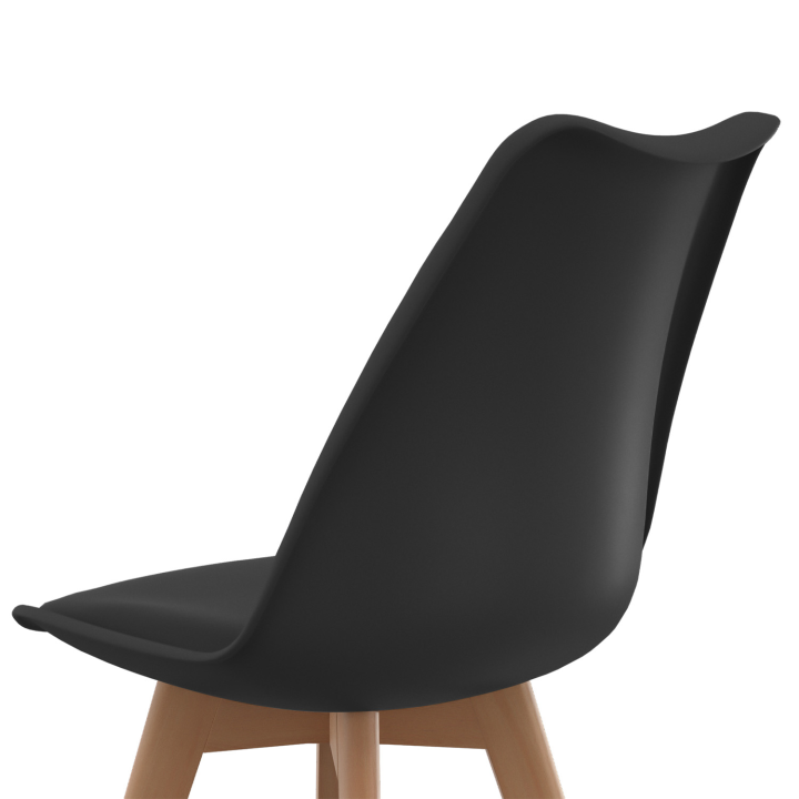 Lot de 6 chaises scandinaves SARA noires pour salle à manger