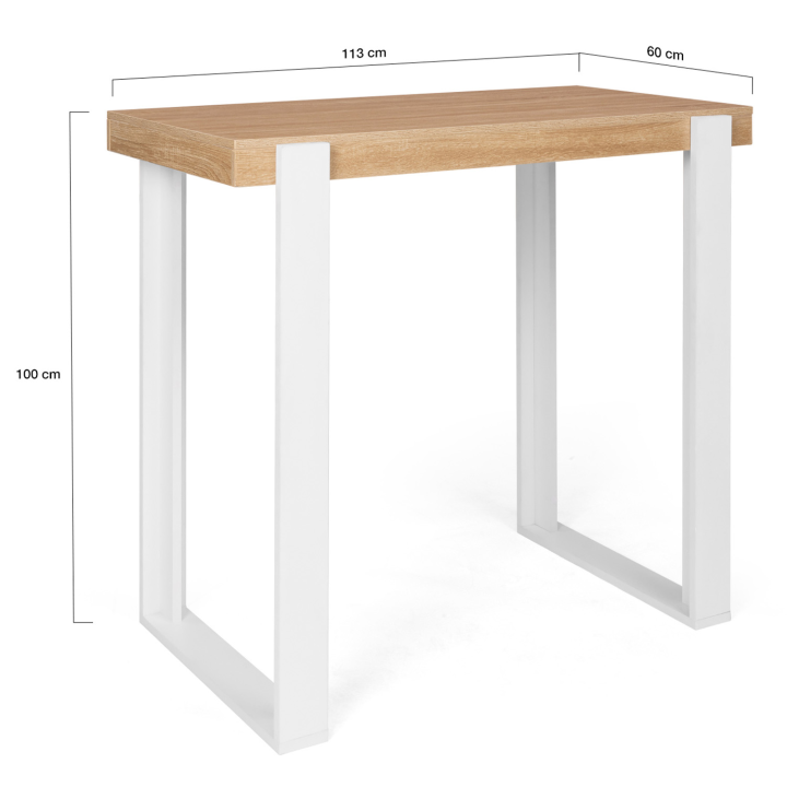 Soporte de cocina blanco y madera 113 cm - PHOENIX | ID Market