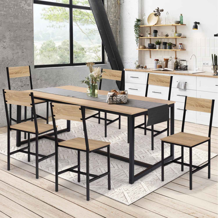 Lot de 6 chaises de cuisine DETROIT design industriel