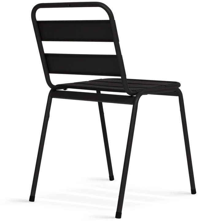 Lot de 6 chaises de jardin VALENCIA en acier noir