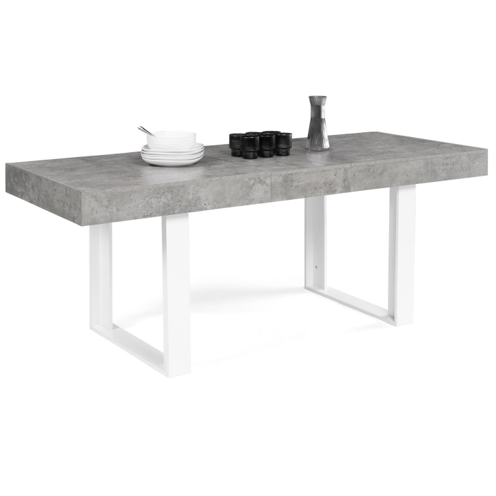 Mesa de comedor extensible efecto hormigón barata 6-10 personas - OREGON | ID Market