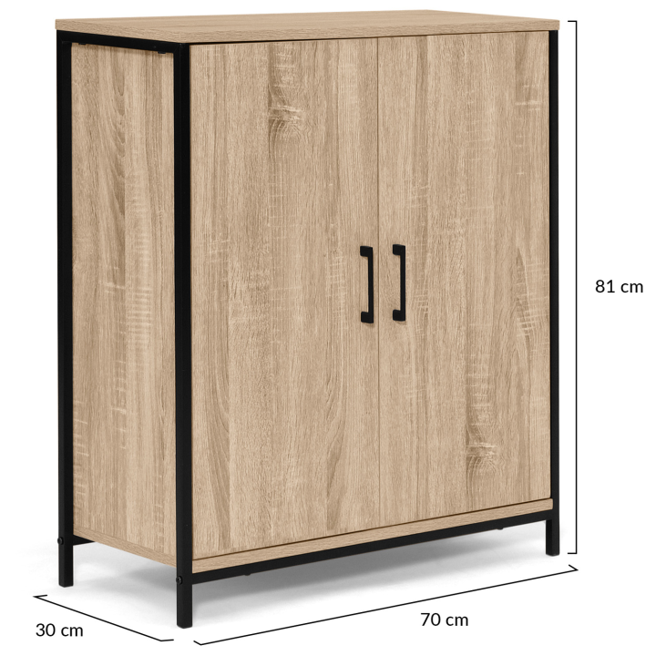 Armoire basse DETROIT 2 portes design industriel