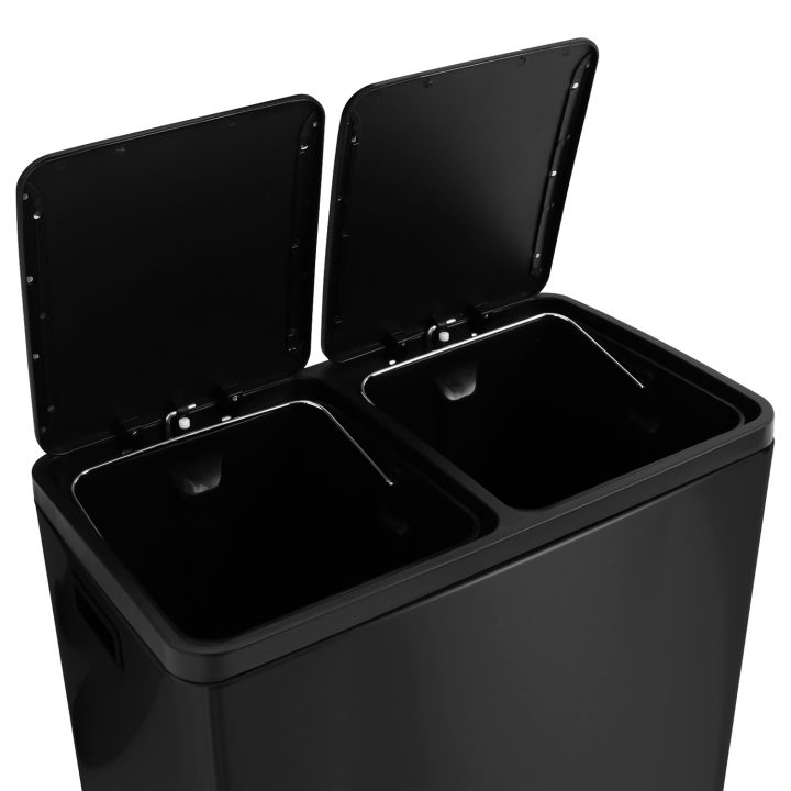 Poubelle de cuisine 2x30L noir tri sélectif 2 seaux