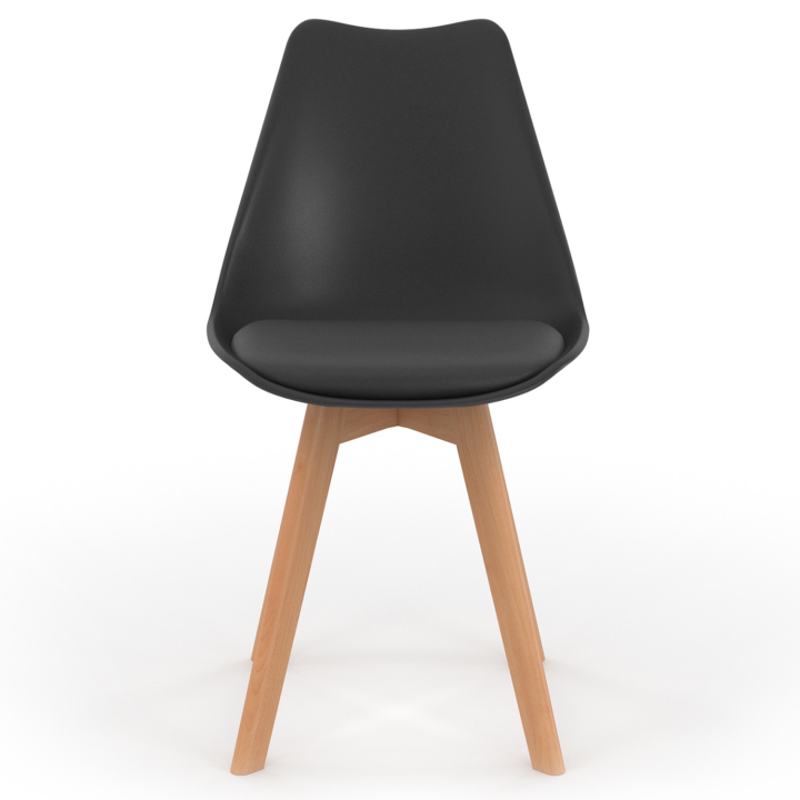 Lot de 4 chaises scandinaves SARA noires pour salle à manger