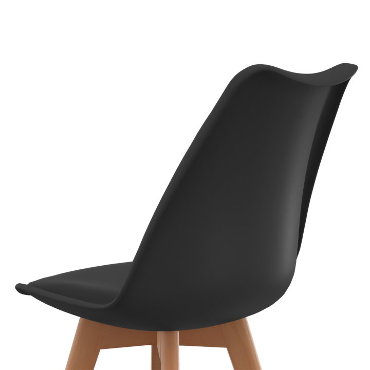 Lot de 4 chaises scandinaves SARA noires pour salle à manger