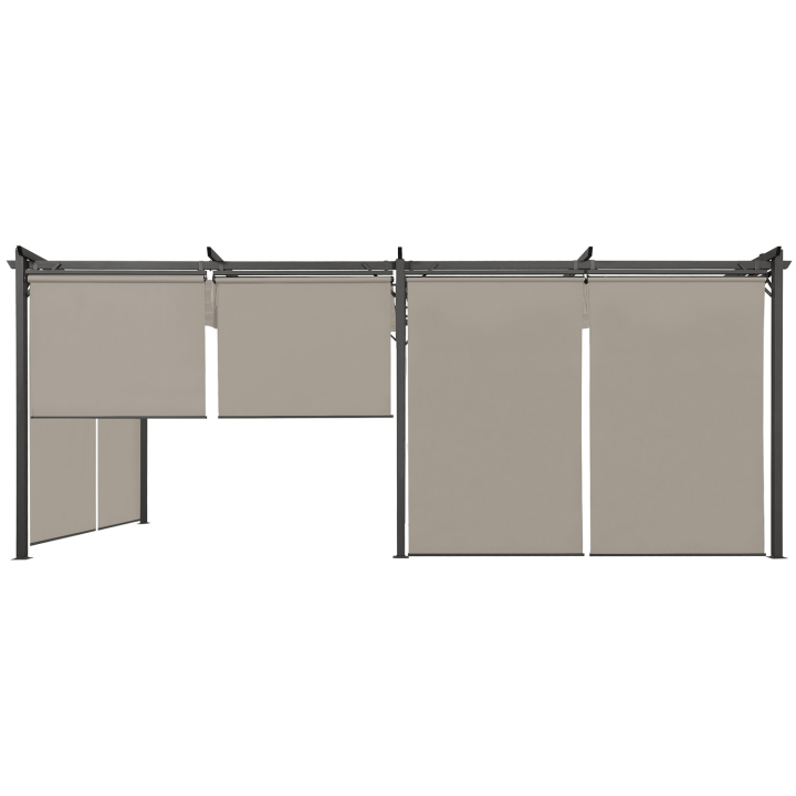 Pergola édition spéciale toit rétractable 3x6 M et 6 stores taupe