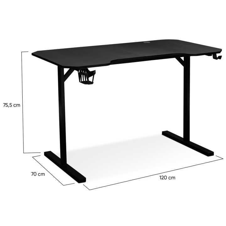 Bureau gamer ALEXIS  - bureau de gaming droit 120 cm