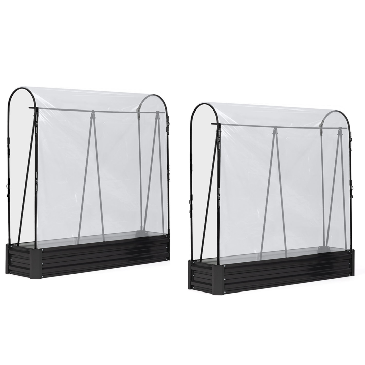 Duo invernaderos modulares de metal tomate crecimiento especial kit completo lona + soporte