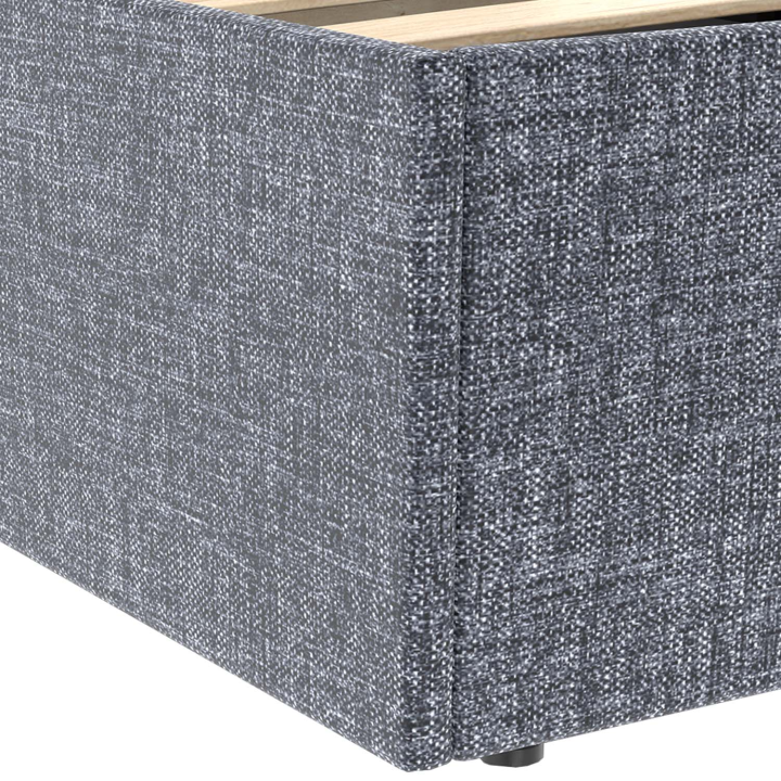 Lit coffre double NORFOLK avec sommier 140x190cm tissu gris anthracite