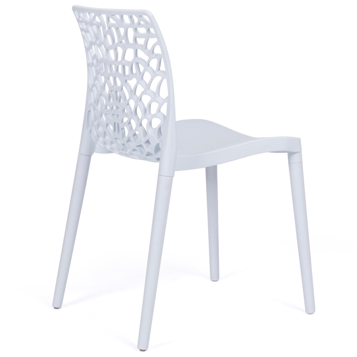 Lot de 6 chaises de jardin ALYSSA en polypropylène nid d’abeille blanc