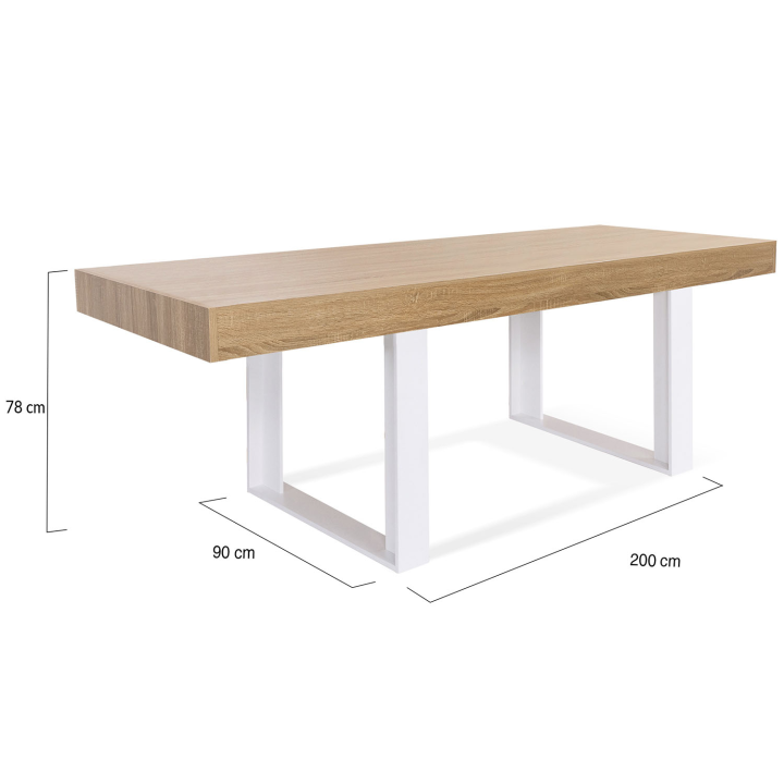 Mesa de comedor de madera y blanco para 10 225 cm - PHOENIX | ID Market