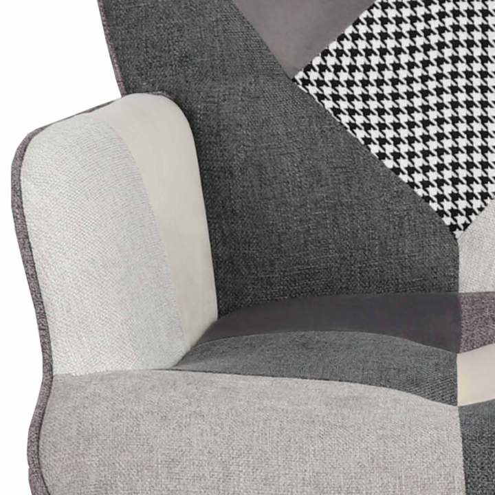 Sillón patchwork escandinavo: negro, gris y blanco - IVAR | ID Market