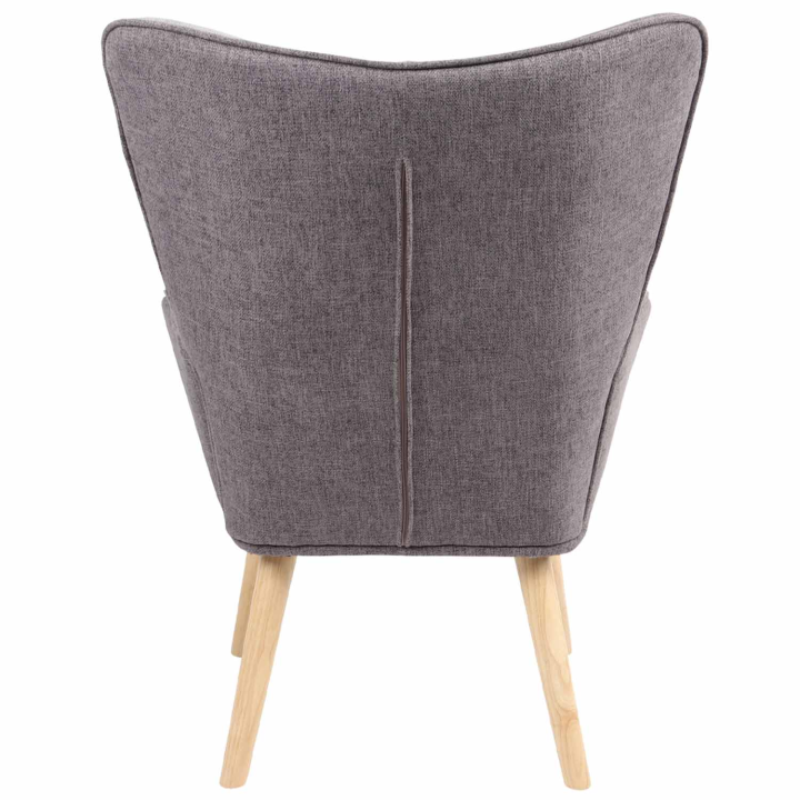 Fauteuil scandinave IVAR en tissu patchwork noir, gris et blanc