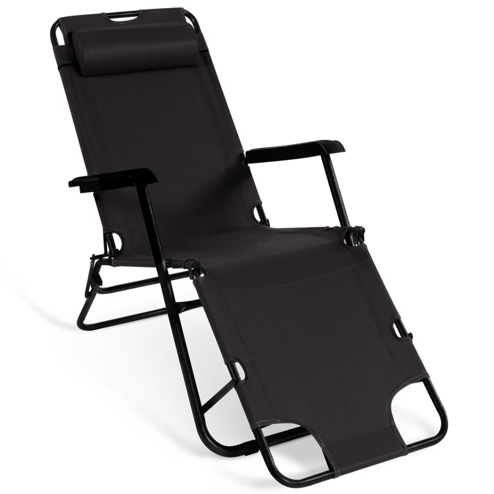 Lot de 2 chaises longues inclinables ZEN noires