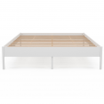 Cadre de lit double YAKUTA avec sommier 140x190cm blanc