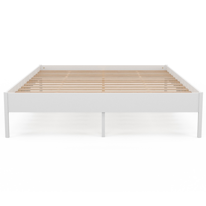 Cama doble blanca con somier 140x190cm - YAKUTA | ID Market