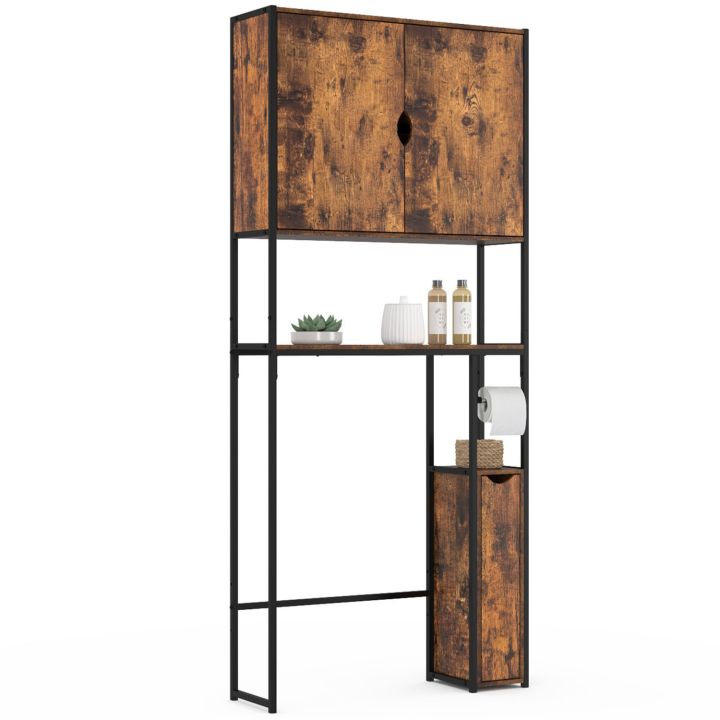 Meuble dessus WC 3 en 1 avec armoires de rangement DAYTON design industriel