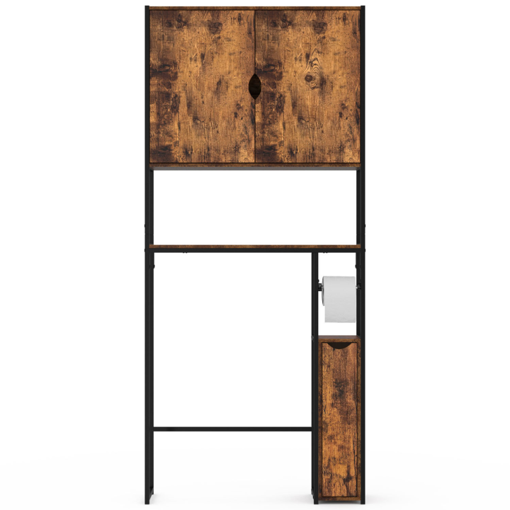 Meuble dessus WC 3 en 1 avec armoires de rangement DAYTON design industriel