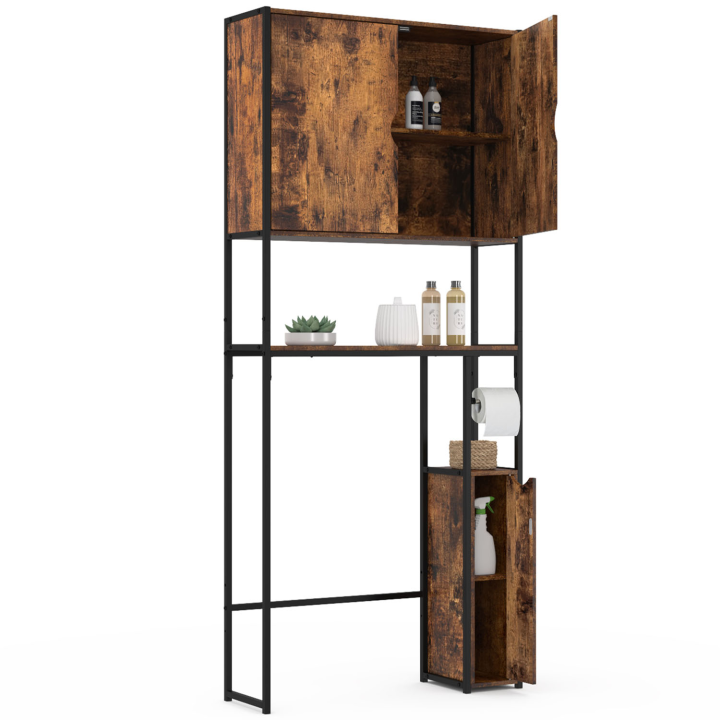 Meuble dessus WC 3 en 1 avec armoires de rangement DAYTON design industriel