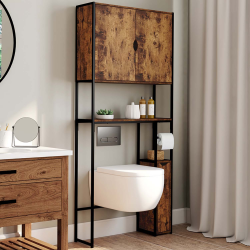 Meuble dessus WC 3 en 1 avec armoires de rangement DAYTON design industriel