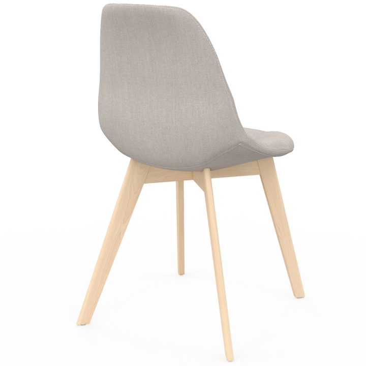 Lot de 6 chaises scandinaves GABY beige en tissu pour salle à manger