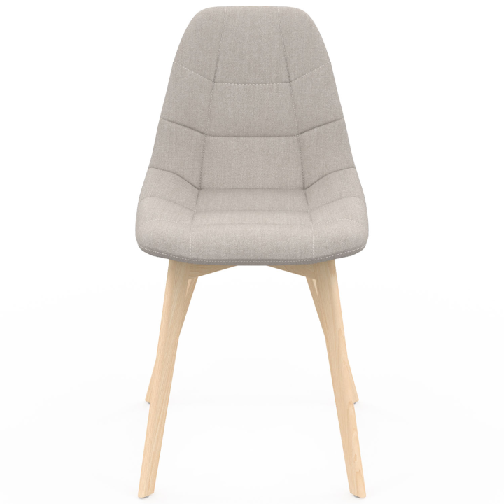 Lot de 6 chaises scandinaves GABY beige en tissu pour salle à manger