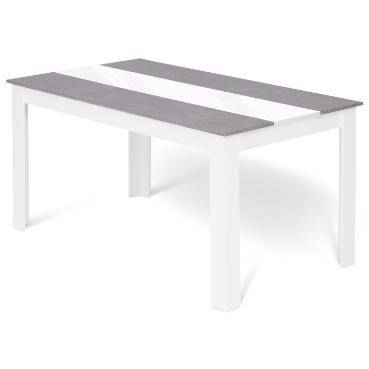 Mesa de comedor efecto hormigón blanco para 8 - GEORGIA | ID Market