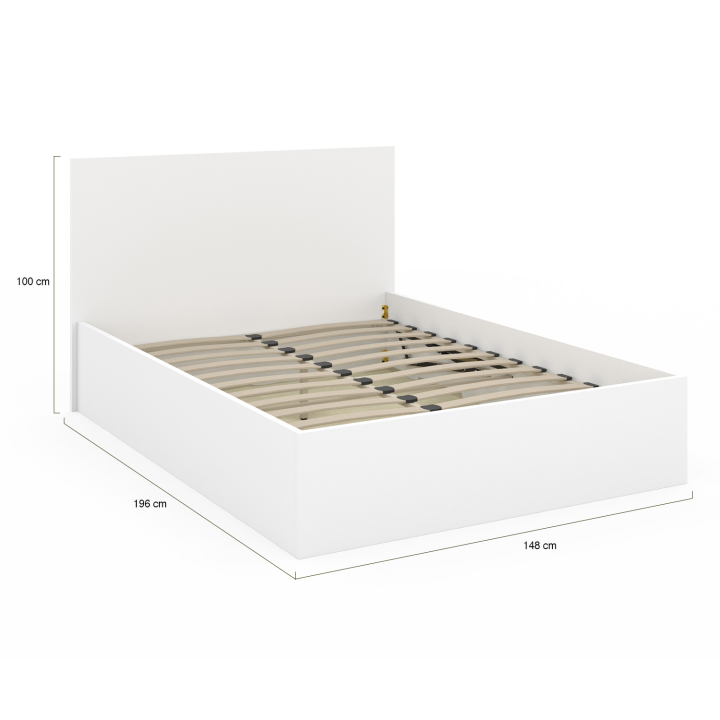 Lit coffre double SEASIDE avec sommier 140 x 190 cm blanc