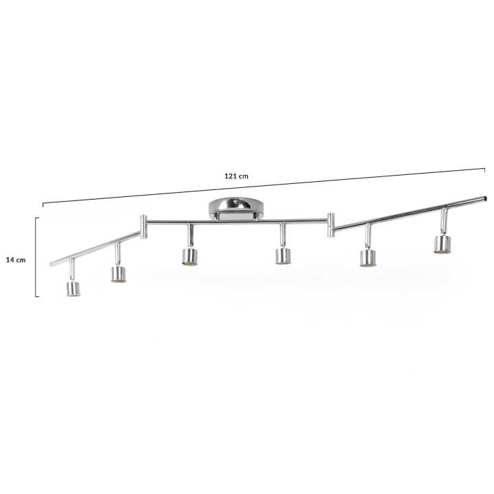 Cheap 6 spot silver ceiling light | ID Market