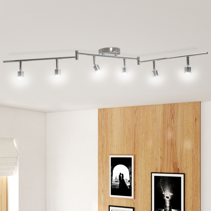 Cheap 6 spot silver ceiling light | ID Market