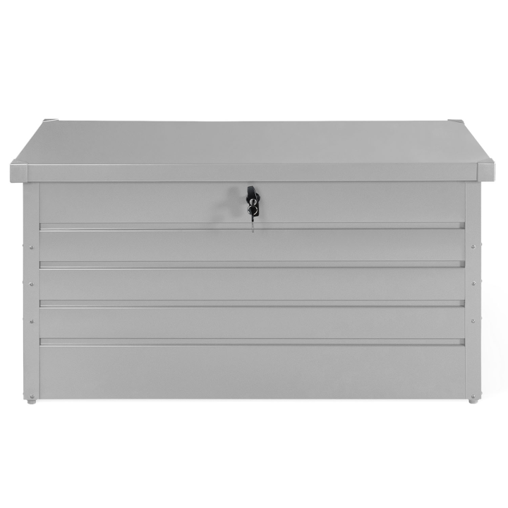 Caja de almacenaje exterior impermeable 350L metal gris claro | ID Market