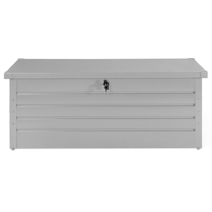 Caja de almacenamiento impermeable al aire libre 600L gris claro metal | ID Market