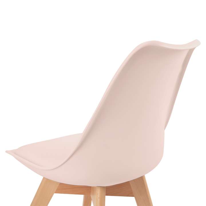 Lot de 6 chaises scandinaves SARA mix color pastel rose, blanc, gris clair x2, bleu x2