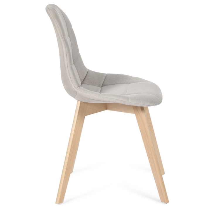 Lot de 4 chaises scandinaves GABY beige en tissu pour salle à manger