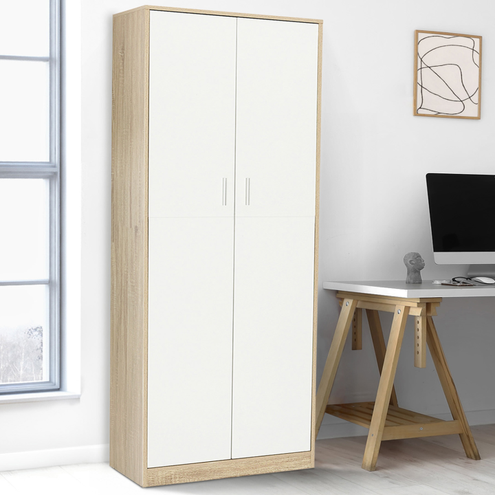 Armoire de bureau MARIA bois et blanc