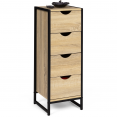 Meuble de rangement 4 tiroirs DETROIT 30 cm chiffonnier d'appoint design industriel