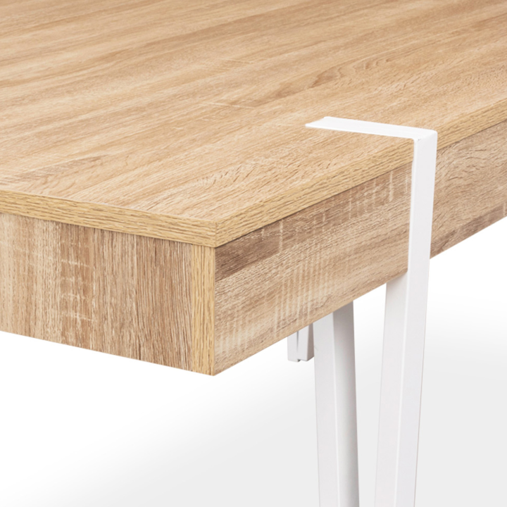 Mesa rectangular para 10 personas, 200cm, patas de madera, blanco - AUSTRIA | ID Market