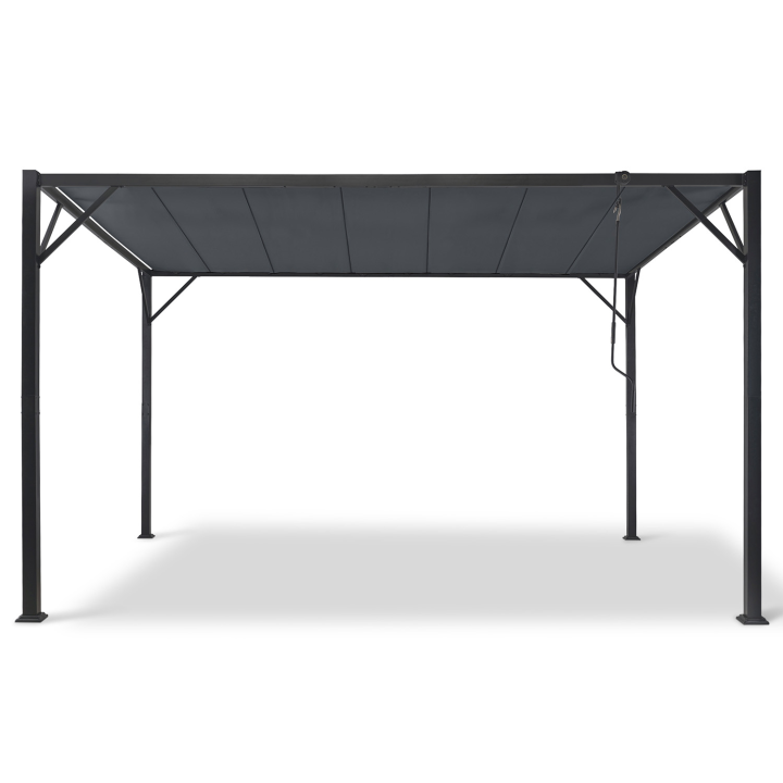 Pergola édition luxe lames orientables 3x3 M et 4 stores gris anthracite