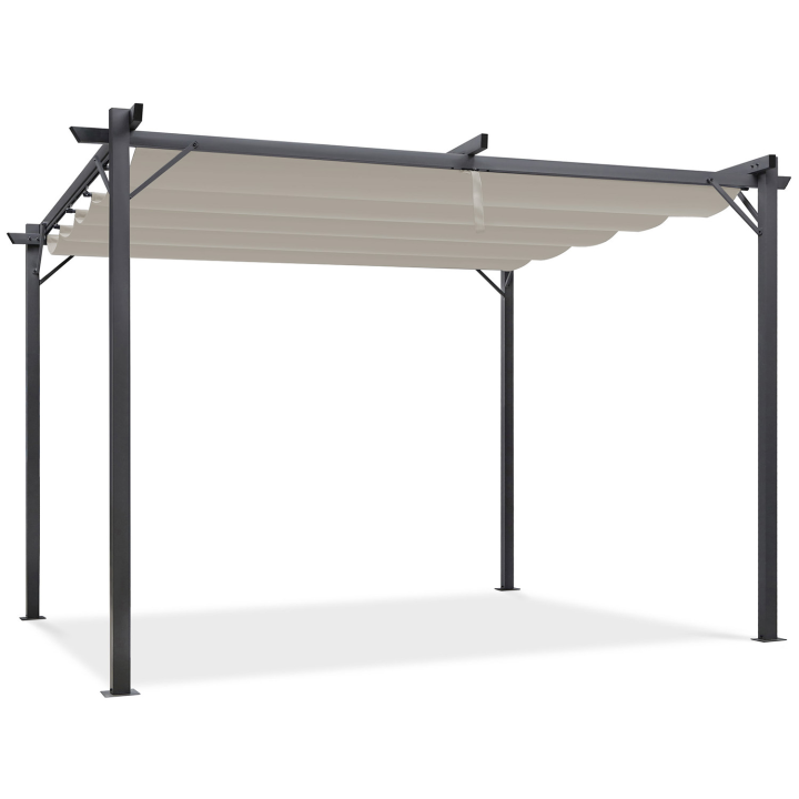 Pergola toit rétractable 4 pieds 3x4 M tonnelle taupe