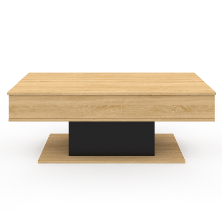 Table basse plateau relevable EDEN bois et noir