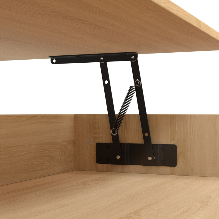 Mesa de centro elevable EDEN en madera de haya y aspecto de hormigón