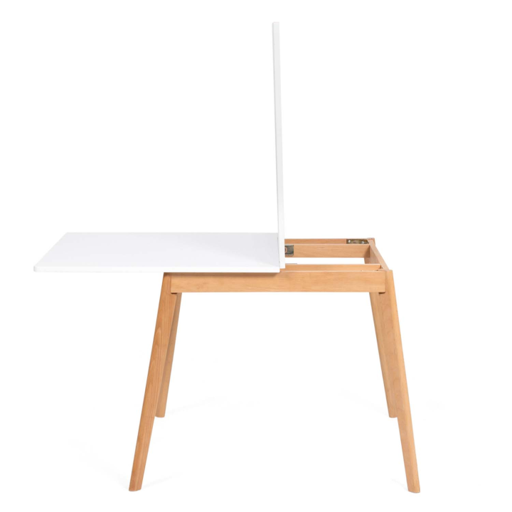 Table à manger extensible rectangle HEDDA 4-8 personnes blanc 80-160 cm