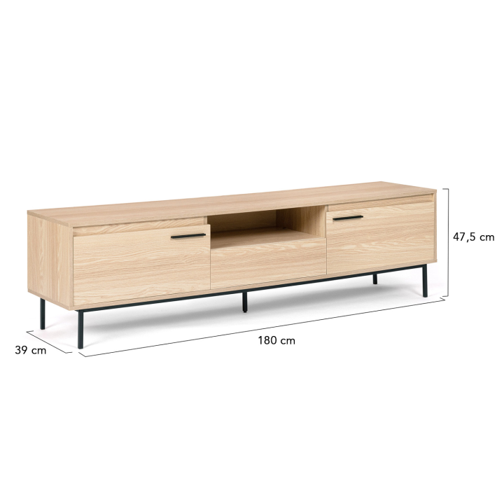 Meuble TV 180 cm SEATTLE avec rangements design industriel