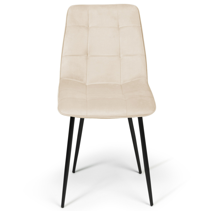 Sillas de comedor de terciopelo beige baratas - MILA | ID Market