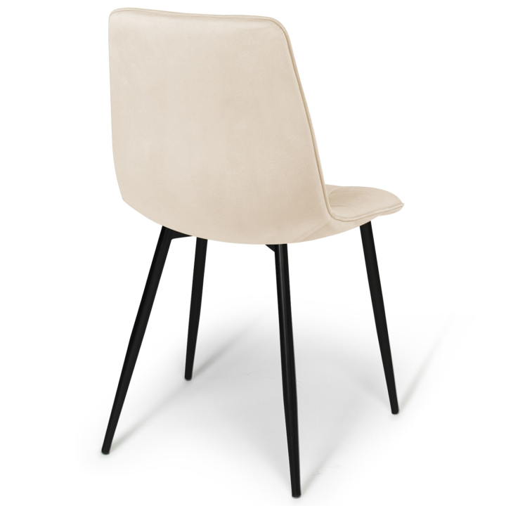 Lot de 6 chaises MILA en velours beige pour salle à manger