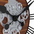 Horloge murale 60 cm avec engrenages design industriel