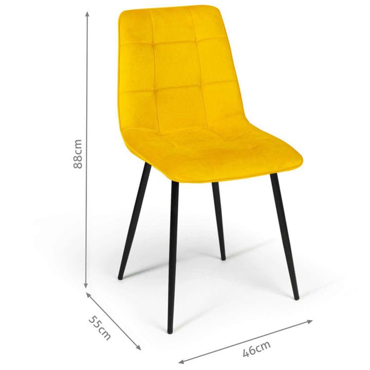 Sillas de terciopelo de colores mixtos: verde, amarillo y gris con patas de metal - MILA | ID Market