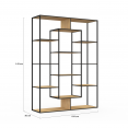 Etagère bibliothèque DETROIT avec 11 compartiments design industriel H.143 cm