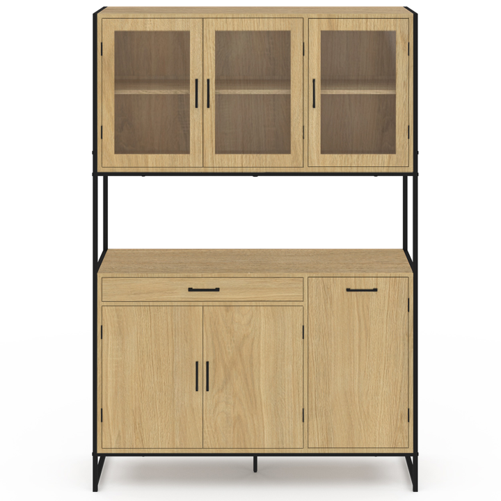 Buffet de cuisine 120 CM DETROIT avec portes vitrées