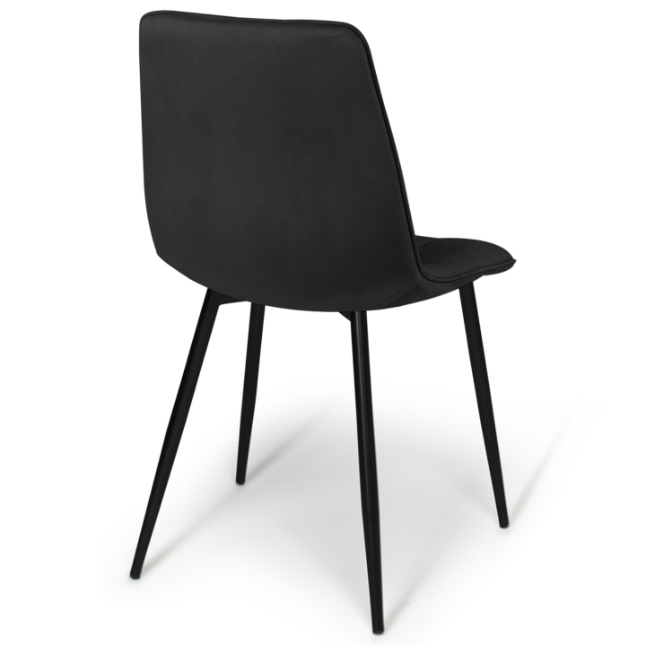 Lot de 6 chaises MILA en velours noir pour salle à manger